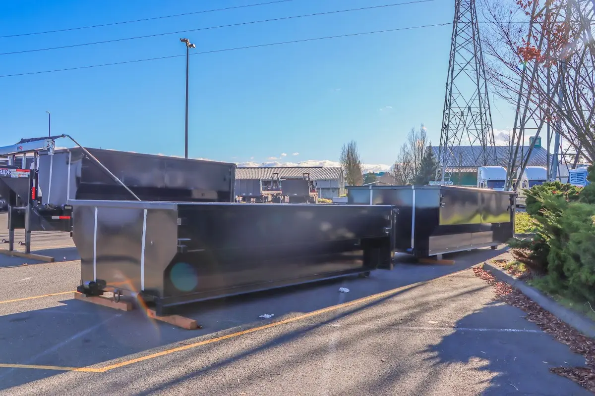 Roll-off dumpster ready for waste disposal at job site for Cleanout Dumpster Rental in West Hartford